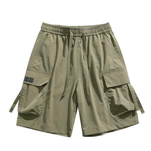 Застёгивающиеся на шнурки удлинённые карго-шорты с большими карманами Unisex Jeep, Светло-травяной зелёный