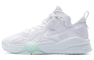 Прочные дышащие низкие скейтбордские кроссовки женские белые зеленые QIAODAN