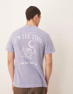 Классическая футболка с принтом на спине Abercrombie & Fitch синего цвета