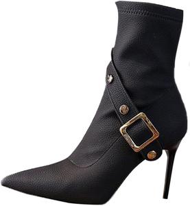 No Brand Женские ботильоны на осень и зиму с заостренным носком, шпилькой, однотонные, модные, сексуальные, с простым боковым молнией, на танкетке, для женщин, размер 12 (желтый, 6)