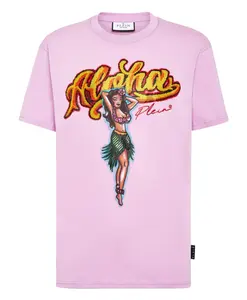 Футболка с круглым вырезом, SS Гавайи Philipp Plein, фиолетовый