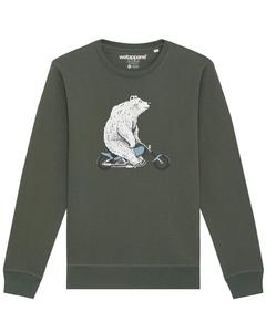 Свитер Watapparel Sweatshirt Bär auf Bike, хаки