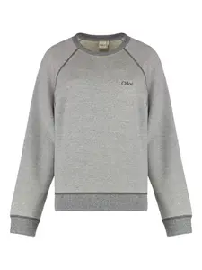 Толстовка с круглым вырезом в рубчик CHLOÉ, серый