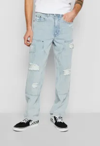 Og тяжелые потертые рабочие прямые джинсы Karl Kani, Bleached Blue