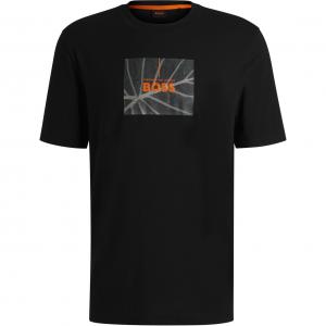 Футболка с аппликацией логотипа HUGO BOSS, черный