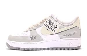 Nike Низкие износостойкие кроссовки для скейтбординга Air Force 1, унисекс, серо-белые