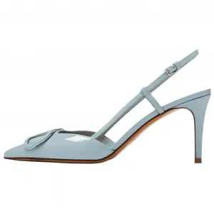 Valentino Туфли Vlogo Signature Slim Heel на высоком каблуке 8 см, женские, светло-голубые