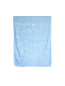 Уютное детское одеяло 107x137 см из 100% полиэстера, с рисунком медведя, синего цвета. Almina