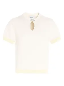 Топ с вырезом-каплей, украшенный стразами Barrie, белый