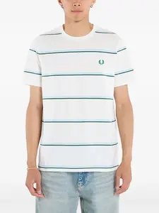 Футболка из хлопка в тонкую полоску Fred Perry, белый