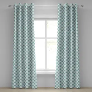 Бирюзовая штора на люверсах ABAKUHAUS, новогодняя тема, зимние снежные перчатки с пушистой каймой, декоративные двухпанельные шторы, 280 см x 245 см, белый и бледно-голубой цвета