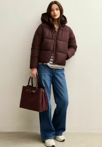 Зимняя укороченная куртка-пуховик с капюшоном New Look, Burgundy