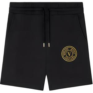 Шорты с вышитым логотипом VERSACE JEANS COUTURE, черный