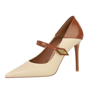 YAFEI XUANYU Тонкие каблуки на шпильке женские абрикос, цвет Apricot