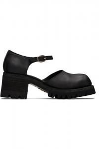 Guidi Черные мягкие лоферы «Мэри Джейн»