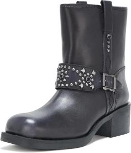 Женские модные ботильоны ASH Tequila Moto с стильной пряжкой и прочным каблуком для комфорта и стиля, Black