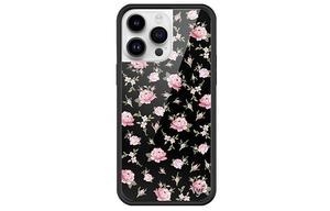 ДИКОВЫЙ ЦВЕТОК Чехол для телефона Wildflower, Black-pink flowers Black and Pink Floral