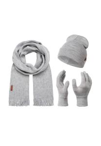 Шарф-шапка-перчатки зимний комплект Rock Creek, цвет Grau One Size
