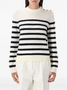 Полосатый свитер с пуговицами A.P.C., белый