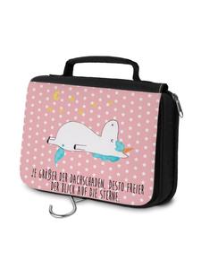 Mr. & Mrs. Panda Косметичка «Единорог и звездное небо» с надписью, пастельно-красного цвета