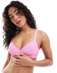 Бюстгальтер Cotton On на каждый день с кружевом на косточках в розовом цвете Cotton:On