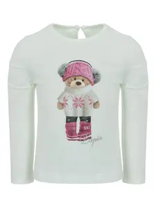 Топ с длинными рукавами и принтом Lapin House, белый