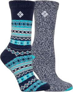 Носки Columbia Super Soft Micro Poly Sleet Stripes Fair Isle, 2 пары, Navy