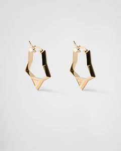 Металлические серьги Prada, золотой