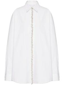 Valentino Garavani шелковая рубашка с кристаллами, белый