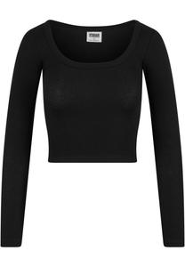 Рубашка с длинными рукавами Urban Classics Ladies Organic Rib Jersey Wide Neck Longsleeve, черный