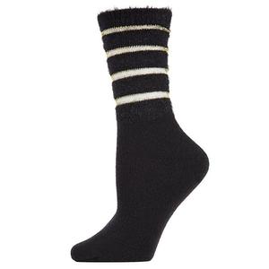 Женский плюшевый носок с полосками и мерцающим эффектом Memoi, Black