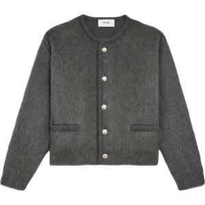 Кардиган из муаровой шерсти CELINE, темно-серый