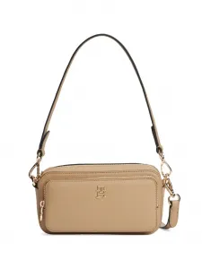 Плечевая сумка с логотипом на молнии Tommy Hilfiger, бежевый