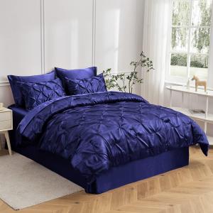 Kanak Bedding Комплект постельного белья navy blue из гибрида шелка и сатина Navy Blue