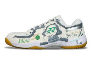 Yonex Амортизирующая подошва Power Cushion, износостойкие и противоскользящие низкие кроссовки для бадминтона, унисекс, цвет экрю, серый