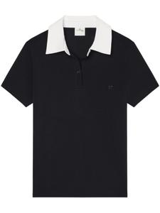 Courrèges рубашка поло с контрастным воротником, черный