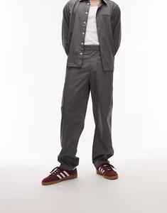 Легкие брюки-стринги ARKET серого цвета