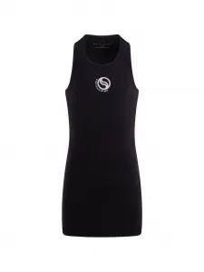 Трикотажное платье с вышитым логотипом Stella Mccartney Kids, черный