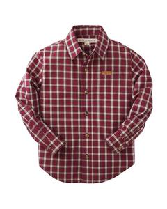 Хлопковая рубашка с закатанными рукавами HOPE & HENRY, красный