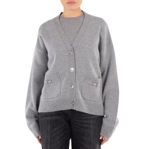 Версаче Медиуса 95 вязаный прямой кардиган Versace, Concrete Melange