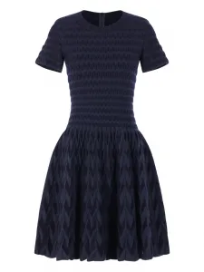 Мини-платье с короткими рукавами Alaïa, синий