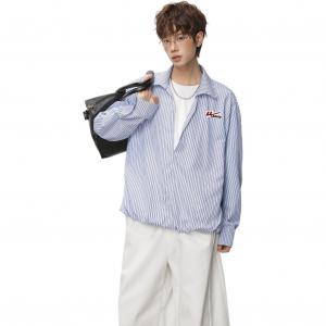 Рубашка Unisex Lapel Moderate Others WARRIOR, синий белый (diy badge)