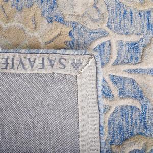 Ковер SAFAVIEH, 183 x 183 см, Glamour Collection, Blue & Beige, ручной работы из шерсти, идеален для помещений с высокой проходимостью в гостиной, спальне (GLM624M)