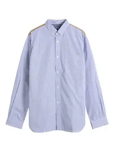 Рубашка со вставками в полоску Junya Watanabe Man, синий