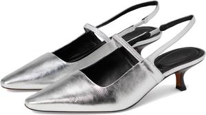 Туфли Vince Venice Kitten Slingbacks, цвет Silver Leather