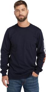 Timberland PRO unisex-adult мужская футболка с длинным рукавом и карманом из огнестойкого хлопка, Navy