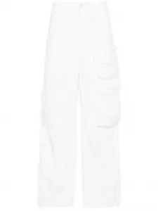 Брюки карго с жатым эффектом TEN C, белый