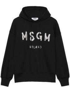 MSGM хлопковая толстовка с логотипом, черный