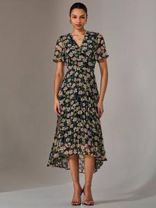 Плиссированное платье в цветочек Jolie Moi, черный