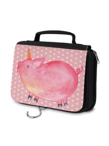 Mr. & Mrs. Panda Косметичка с изображением единорога и свинки, без надписи, пастельно-красного цвета
